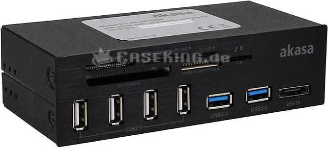 Produktbild Akasa AK-HC-05BK Internal 6-Port Card Reader 5,25 - black (eSATA)