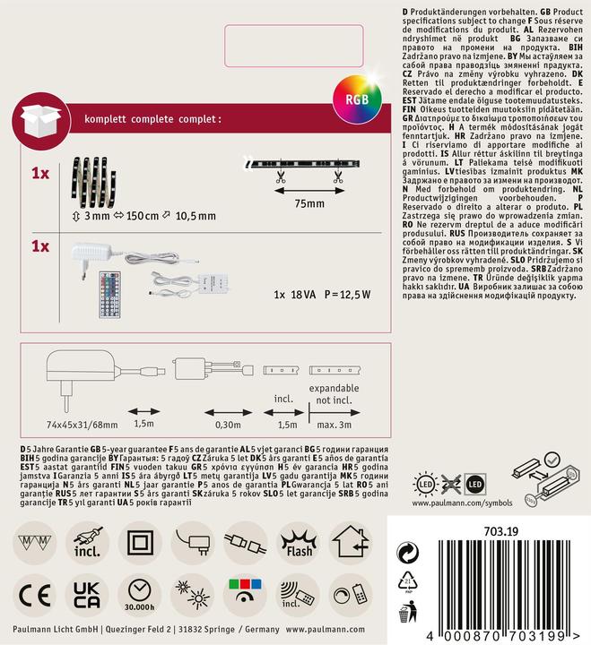 Image du produit Paulmann LED start (RGB, 150 cm, Intérieur)