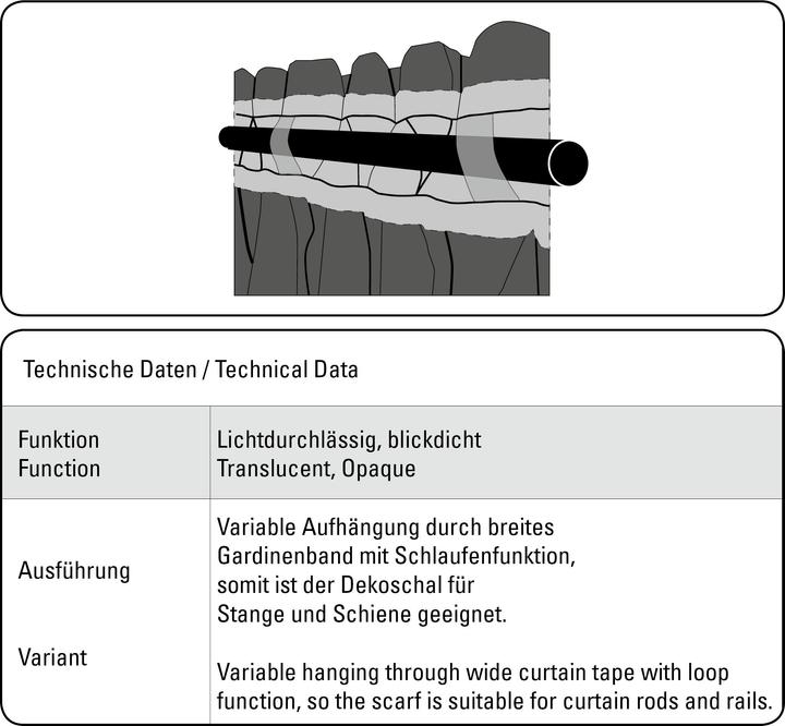 Productafbeelding Gardinia Sjaal met gordijnband, effen structuur (140 x 175 cm)