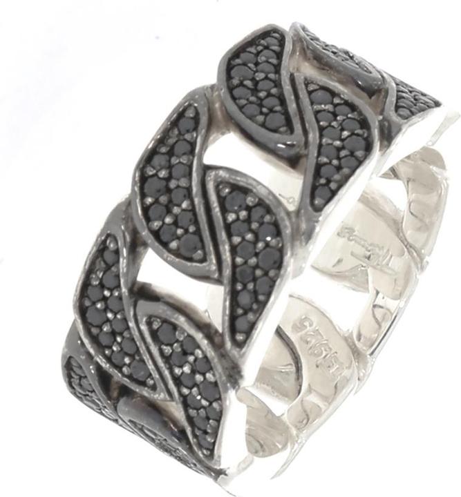 Thomas Sabo Ring Glieder mit schwarzen Zirkonia TR1932-051-11 (56, 925 Silber)