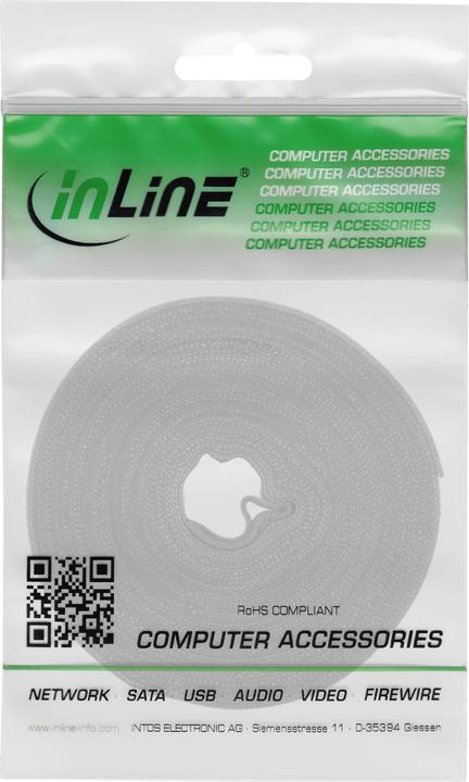 Produktbild InLine ® Kabelbinder, Klettverschluss Band, 10 Meter, 16mm, weiss (16 mm)