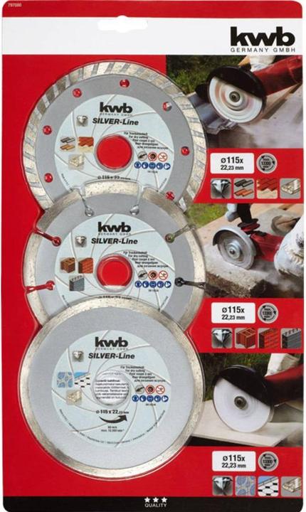 Produktbild kwb Diamant-Trennscheiben-Set 115 3-tlg.
