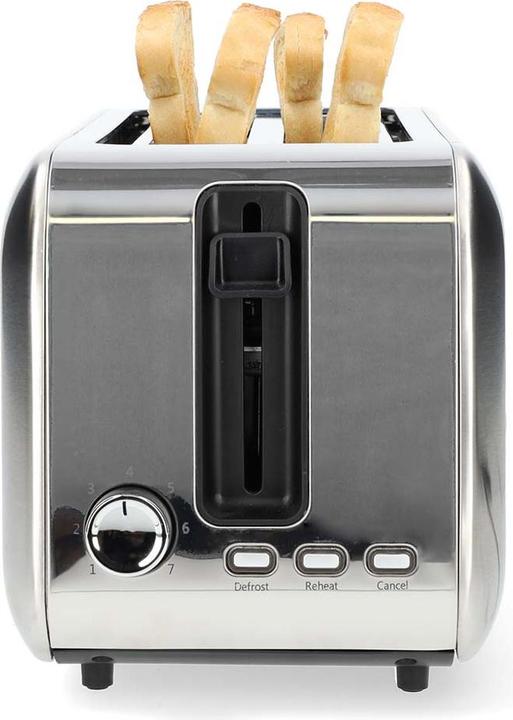 Produktbild Nedis Toaster | 2 Steckplätze | Bräunungsstufen: 7 | Auftaufunktion | Aluminium / Silber (EU-Stecker)