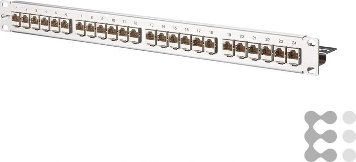 Image du produit Metz Connect BTR E-DAT modul 24x8(8) Panneau de brassage Cat.6 1U en acier inoxydable Support de module avec 24
