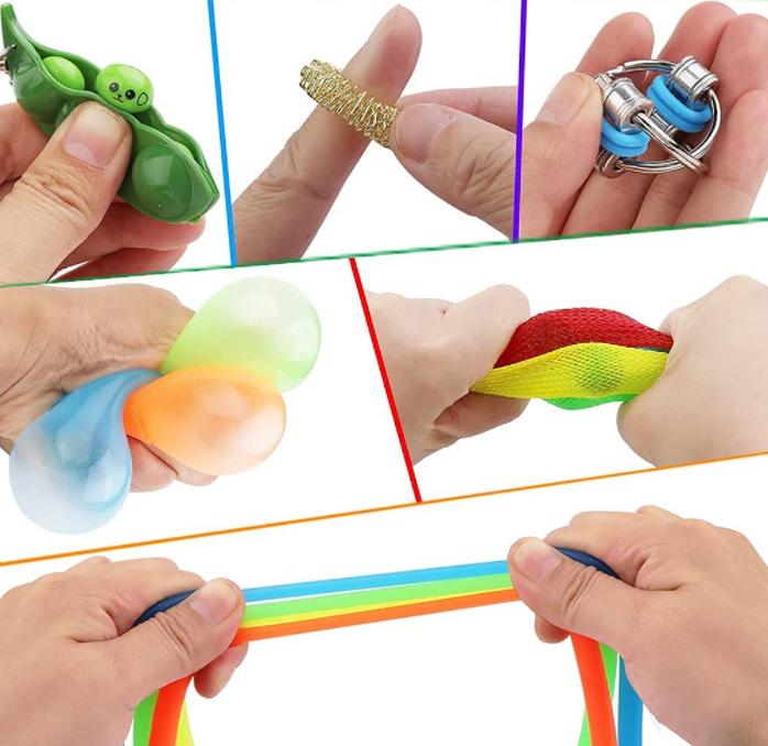 Immagine prodotto I Am Creative Anti Stress Silikon Bubbles Pop It Fidget Spiele Mitgebsel Mitbringsel 35er Set