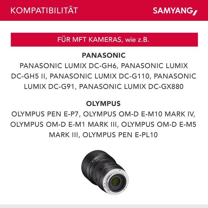 Produktbild Samyang 85mm f/1.8-22 MFT (Micro Four Thirds, APS-C / DX)