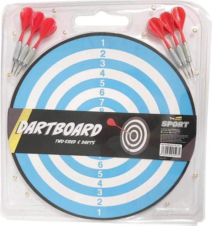 JTI Dartscheibe und Dartpfeile Blau/Grün