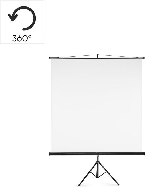 Image du produit Hama Écran avec trépied, 180 x 180 cm, 2en1, ensemble mobile, tube télescopique, blanc (100.39", 1:1)
