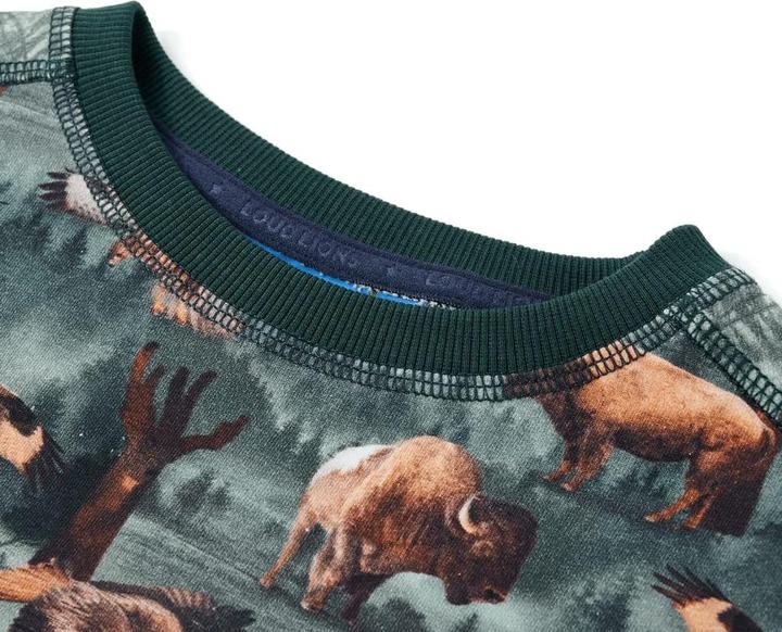 Immagine prodotto VidaXL Felpa da bambino verde scuro 104,Materiale: 95 % cotone (104)
