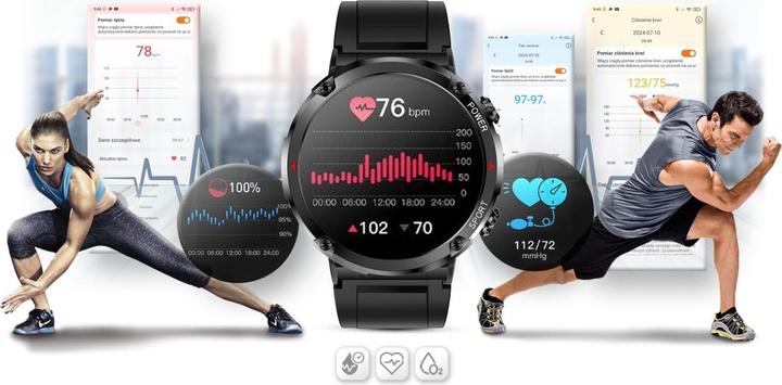 Actual product image Gravity GT21-6 Smartwatch + rotes Silikonarmband