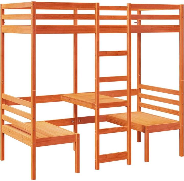 Produktbild VidaXL Hochbett mit Schreibtisch & Stühlen (90 x 190 cm)