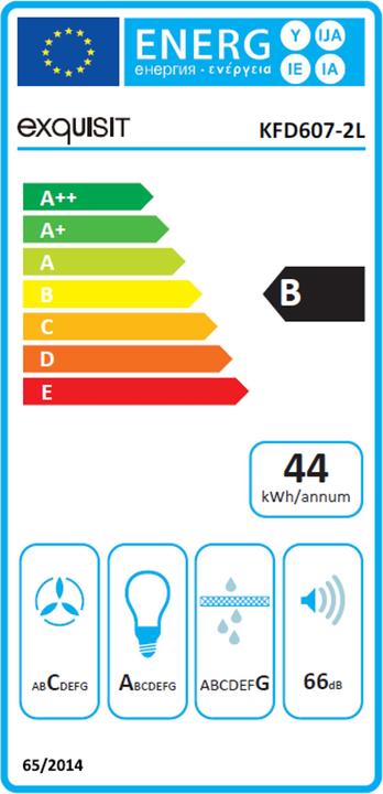 Etichetta energetica Exquisit KFD607-2LED montato a parete ³/h (Cappuccio)