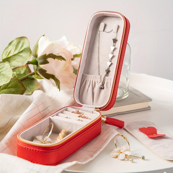 Produktbild Only-Bags.Store Travel Jewelry Box, Portable Jewelry Case, PU Jewelry Box, Small Jewelry Container, Jewelry Boxes