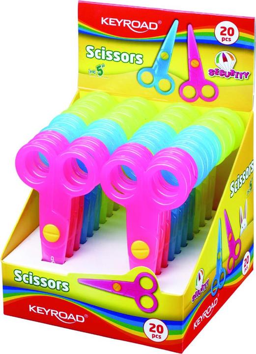 Image du produit Keyroad Security ciseaux d'écolier, 12,5 cm, arrondis, display, mélange de couleurs (12.50 cm)