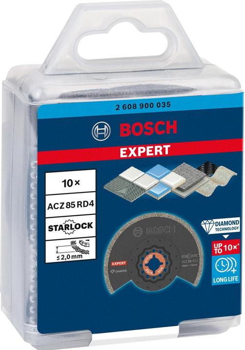 Produktbild Bosch Professional Zubehör EXPERT Grout Segment Blade ACZ 85 RD4 Blatt für Multifunktionswerkzeuge, 85 mm, 10 Stück
