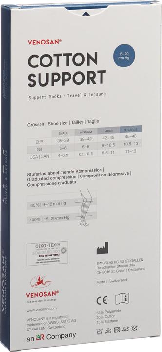Produktbild Venosan COTTON SUPPORT Socks A-D XL black (XL)