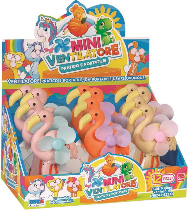 Actual product image Rs Toys Mini Ventilatore Fenicottero 3 Colouri Ass. In Display 12 Pz