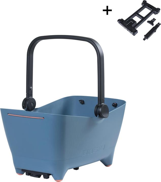 Productafbeelding Basil BUDDY MIK 2.0, hondenfietsmand, vervaagd denim (32 l)