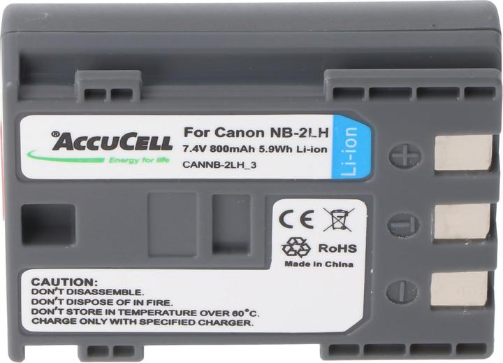 Image du produit AccuCell Akku passend für Canon NB-2LH, NB-2L Li-Ion, 800mah