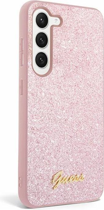 Productafbeelding Guess Etui voor S24 S921 GUHCS24SHGGSHP Hardcase Glitter Script roze (Samsung Galaxy S24)