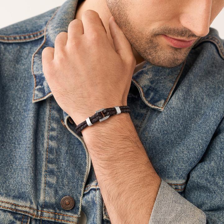 Actual product image Fossil Vintage Casual (18 cm, Stainless steel, Leather)