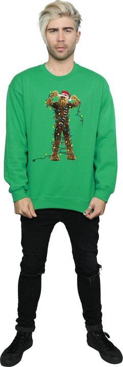 Actual product image Star Wars Mens Chewbacca Christmas Lights Sweatshirt (L)