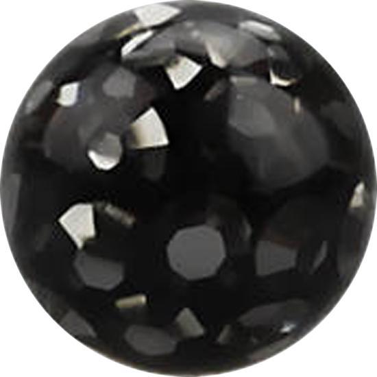 Star Piercing Kristall Kugel schwarz Epoxy Schutzschicht (ohne Messing, Chirurgenstahl 316L)