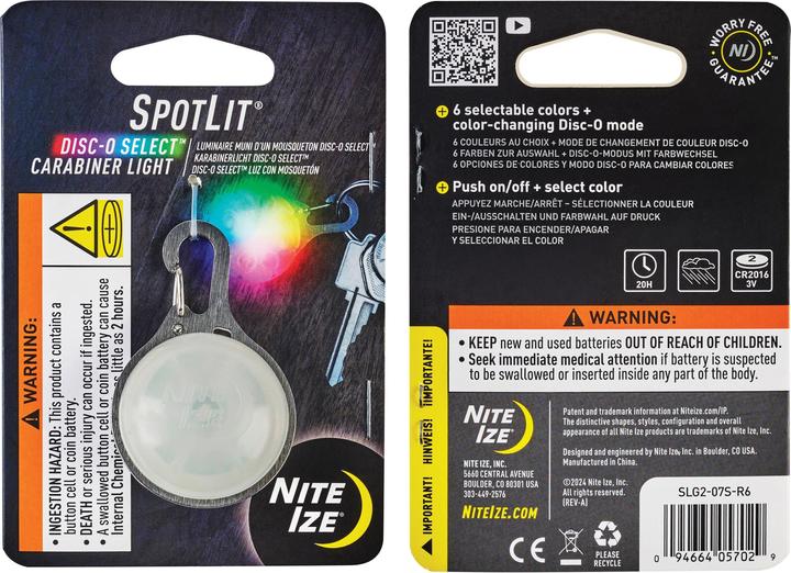 Actual product image Nite Ize SpotLit Carabiner Light - Disc-O Select