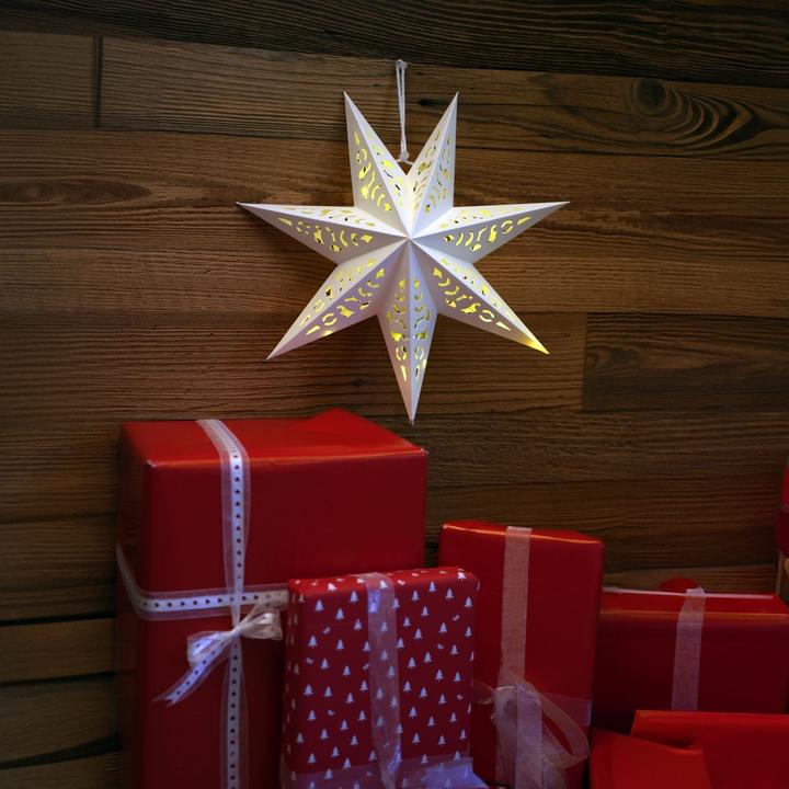 Produktbild Hermex LED Weihnachtsstern Leuchtstern Hanging Star Laterne Beleuchtung Faltstern