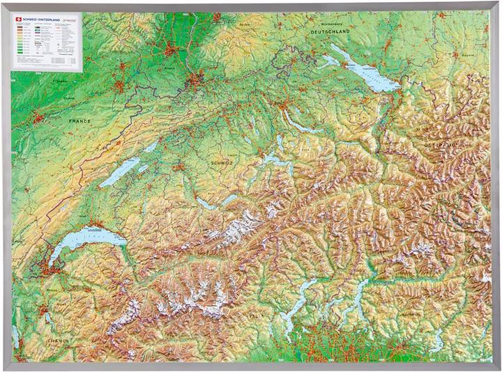 Actual product image 3D Relief Map Switzerland