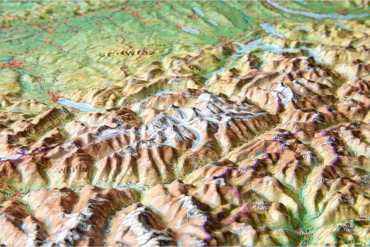 Actual product image 3D Relief Map Switzerland