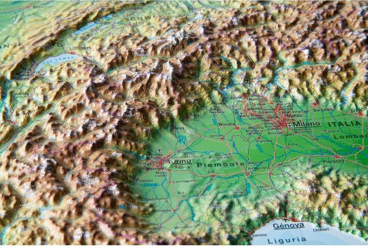 Image du produit Carte en relief 3D des Alpes