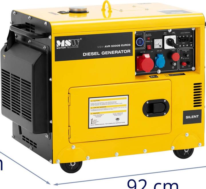 Produktbild MSW Notstromaggregat Diesel Stromerzeuger 4250/5000 W 16 L 240/400 V AVR Euro 5 (5000 W, 16 l)