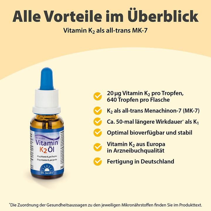Immagine prodotto Dr. Jacob's olio min K2 MK7 (1 Pezzo/i, Olio, 59 g)