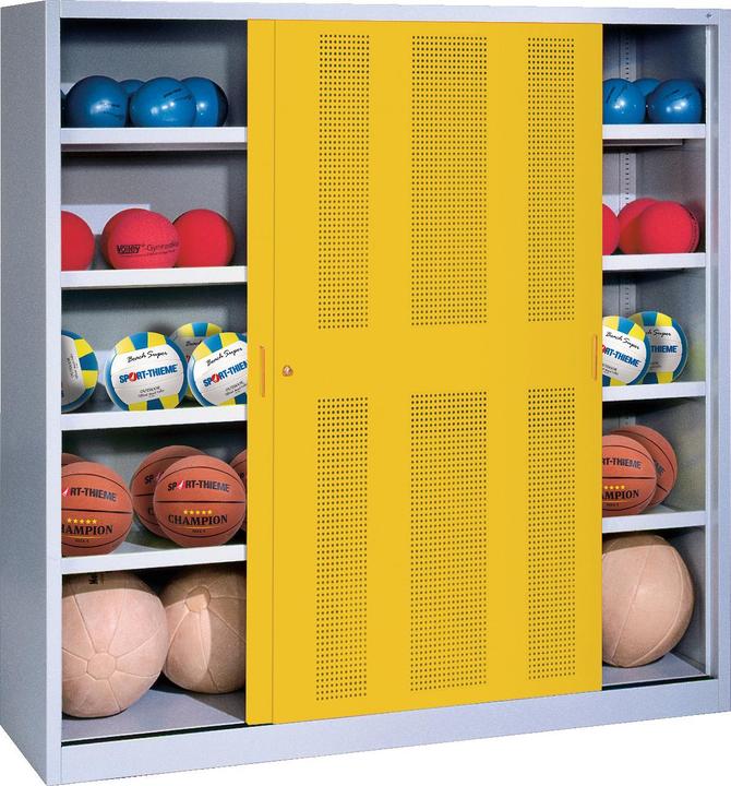 Actual product image C+P Ball cabinet (HxWxD: 195x120x50 cm, with perforated sliding doors, type 4)