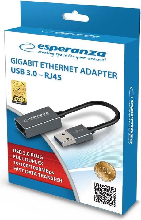 Actual product image Esperanza ENA101 Gigabit-Ethernet-1000-Mbit (RJ45, RJ45 (1x))