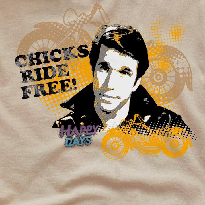 Immagine prodotto Happy Days Chicks Ride Free Maglietta Uomo (L)