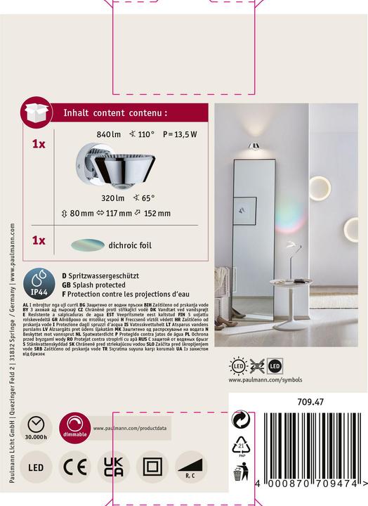 Actual product image Paulmann Wall lamp Sabik (570 lm)