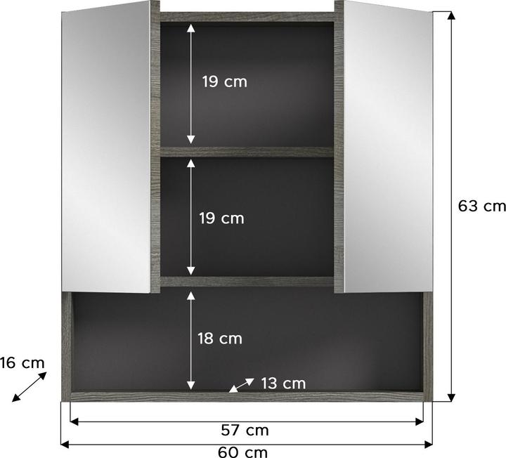 Produktbild Xonox Home Spiegelschrank Silver (60 x 16 cm)