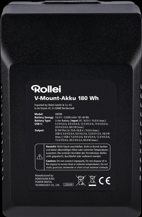 Produktbild Rollei V-Mount Akku 180 Wh (Kamera Akku)