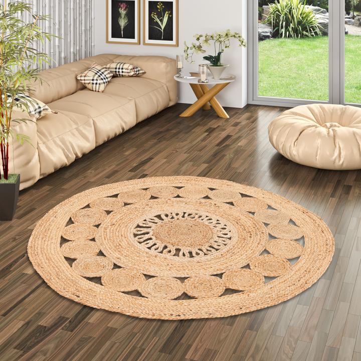 Productafbeelding Pergamon Handgemaakt Jute Tapijt Pia Rond (120 x 120 cm)