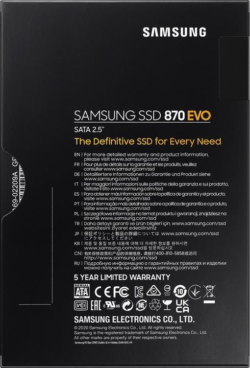 Image du produit Samsung 870 EVO (2000 Go, 2.5")