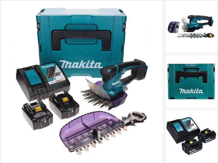 Produktbild Makita DUM 604 RMXJ Akku Grasschere 18 V mit Gras- und Strauchscherblatt + 2x Akku 4,0 Ah + (Akkubetrieb)
