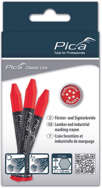 Image du produit Pica Craie forestière/signature Classic PRO 590 rouge papier (Rouge, 12 x)