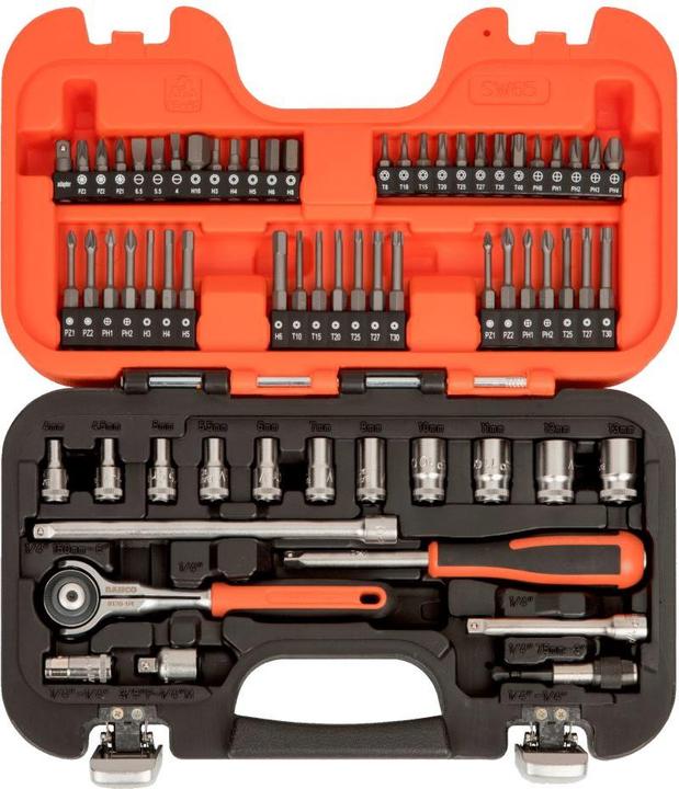 Actual product image Bahco 1/4 Rod end ratchet set, 65 pieces (1/4")