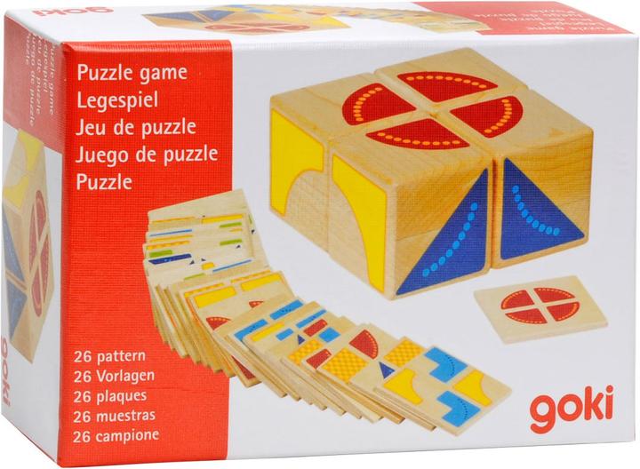 Actual product image Goki Wooden pattern Game Cube (German)
