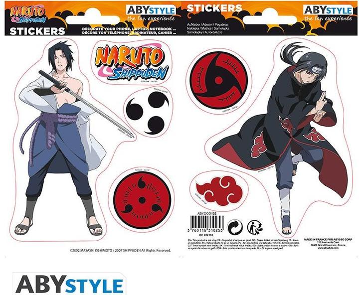 Produktbild ABYstyle NARUTO SHP - Stickers - 16x11cm 2 sheets - Sasuke Itachi X5
