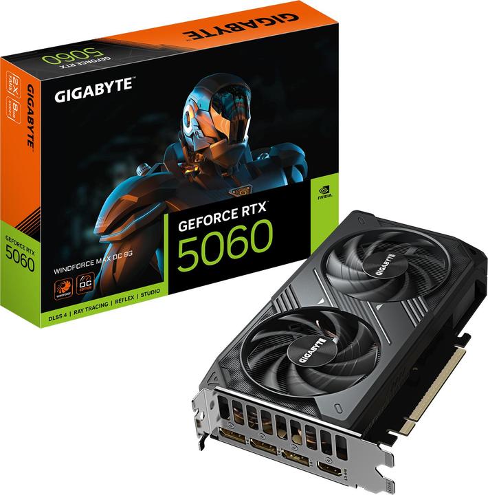 Produktbild Gigabyte GeForce RTX 5060 WINDFORCE MAX OC 8G NVIDIA 8 GB GDDR7 (8 GB)
