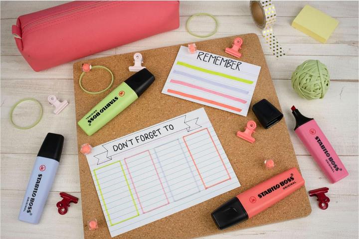Image du produit STABILO Surligneur BOSS ORIGINAL Pastel (Citron vert, Cerisier en fleurs, Rose, Bleu nuageux, Rouge corail, 5 mm, 4 x)