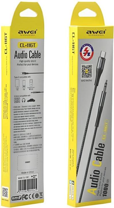 Actual product image Awei USB C — 3.5mm Klinke (1 m, USB)